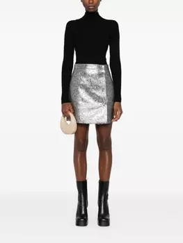 MSGM жаккардовая мини-юбка, серебристый