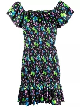 MSGM жаккардовое платье мини Amazing Berries, черный