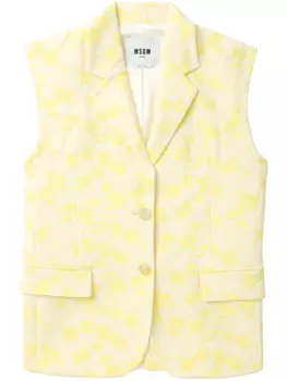MSGM жаккардовый жилет с цветочным узором, желтый
