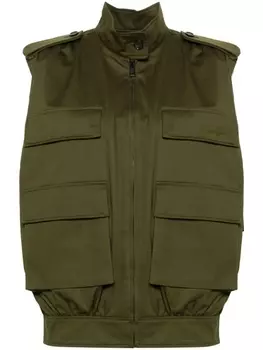 MSGM жилет с карманами карго, зеленый