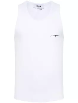 MSGM жилет с вышитым логотипом, белый