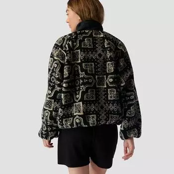 MTN Флисовая куртка с высоким ворсом и молнией во всю длину женская Stoic, цвет Black/White Bandana Print