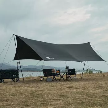 Му Гаоди защита от солнца и дождя на открытом воздухе для кемпинга, большой космический купол неба 410, виниловый навес NX22661020, теплый песочный цвет