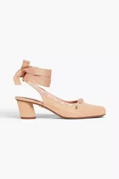 Муаровые туфли Chisel Toe Ballerina 45 ZIMMERMANN, румян