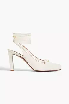 Муаровые туфли Chisel Toe Ballerina 85 ZIMMERMANN, кремовый