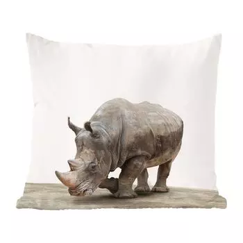 MuchoWow Animal Print Shop - Детская с животным принтом Rhino - 60x60 см - чехол на подушку - хлопчатобумажная ткань - декоративные чехлы на подушки
