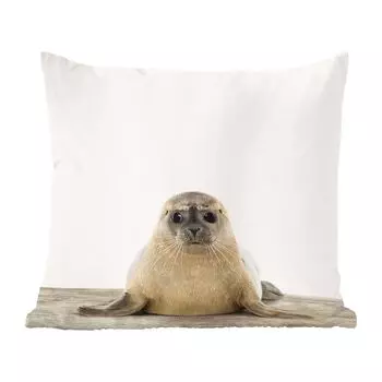 MuchoWow Animal Print Shop - Детская Zeehondje с животным принтом - 60x60 см - чехол на подушку - хлопчатобумажная ткань - декоративные чехлы на подушки