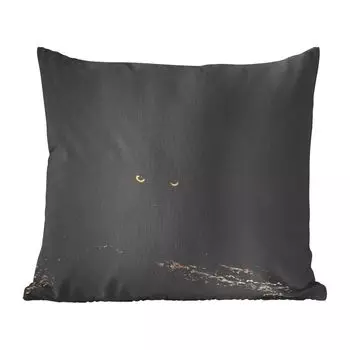 MuchoWow Animals — Черная пантера в темном лесу — 60x60 см — Чехол на подушку — Хлопчатобумажная ткань — Декоративные наволочки