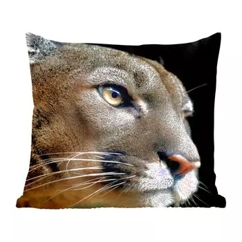 MuchoWow Animals - Лев на черном фоне крупным планом - 40x40 см - Чехлы на диванные подушки - без наполнителя