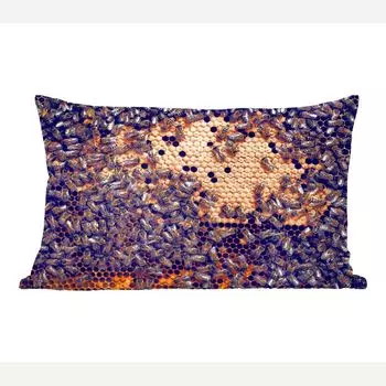 MuchoWow Bees - Пчелы на сотах - 50х30 см - чехлы на диванные подушки - без наполнителя