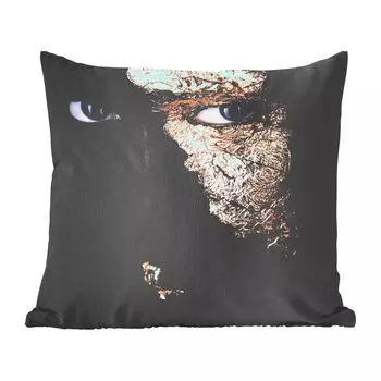 MuchoWow Black & Gold - женщина с золотым блеском - 60x60 см - чехол на подушку - хлопчатобумажная ткань - декоративные чехлы на подушки