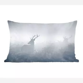 MuchoWow Deer - олень в тумане - 50х30 см - чехлы на диванные подушки - без наполнителя