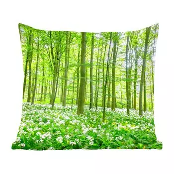MuchoWow Декоративная подушка Диванная подушка Декоративная подушка для гостиной 50 x 50 см Лес - Деревья - Зеленый - Наволочки - Украшение - Спальня