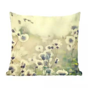 MuchoWow Декоративная подушка Диванная подушка Декоративная подушка для гостиной 50 x 50 см Цветы - Полевые - Белый - Наволочки - Украшение - Спальня