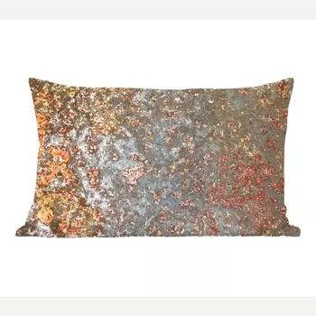MuchoWow Декоративная подушка Диванная подушка Декоративная подушка для гостиной 60 x 40 см Ржавчина - Металл - Винтаж - Серый - Абстракция - Чехлы на подушки - Декоративные чехлы на подушки - Декоративные чехлы на подушки