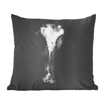 MuchoWow Декоративная подушка Диванная подушка Декоративная подушка для гостиной 60 x 60 см Корова - Животные - Черный - Чехлы на подушки - Хлопчатобумажная ткань - Декоративные наволочки
