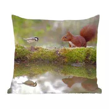 MuchoWow Декоративная подушка Диванная подушка Декоративная подушка для гостиной 45 x 45 см Лесные животные - Вода - Мох - Чехлы на подушки - Декоративные наволочки - Декоративные наволочки