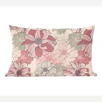 MuchoWow Декоративная подушка Диванная подушка Декоративная подушка для гостиной 60 x 40 см Узор - Цветок - Дизайн - 20-е годы - Чехлы на подушки - Декоративные чехлы на подушки - Декоративные чехлы на подушки