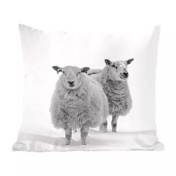 MuchoWow Декоративная подушка Диванная подушка Декоративная подушка для гостиной 45 x 45 см Овца - Снег - Белый - Чехлы на подушки - Декоративные чехлы на подушки - Декоративные наволочки
