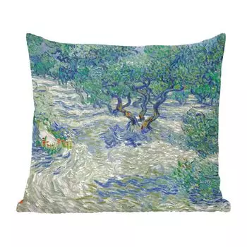 MuchoWow Декоративная подушка Диванная подушка Декоративная подушка для гостиной 50 x 50 см Оливковая роща - Винсент Ван Гог - Наволочки - Украшение - Спальня