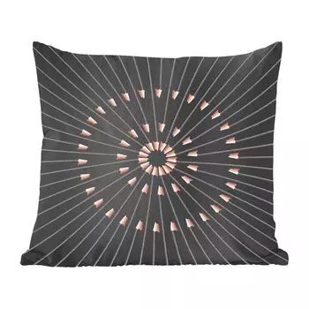 MuchoWow Декоративная подушка Диванная подушка Декоративная подушка для гостиной 45 x 45 см Круг - Черный - Карандаши - Чехлы для подушек - Декоративные чехлы для подушек - Декоративные чехлы для подушек