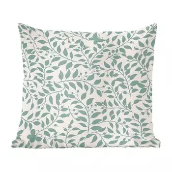 MuchoWow Декоративная подушка Диванная подушка Декоративная подушка для гостиной 45 x 45 см Иллюстрация цветочного узора с листьями - Чехлы для подушек - Декоративные чехлы для подушек - Декоративные чехлы для подушек