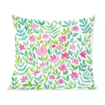 MuchoWow Декоративная подушка Диванная подушка Декоративная подушка для гостиной 50 x 50 см Акварель с цветочным узором - Чехлы на подушки - Украшение - Спальня