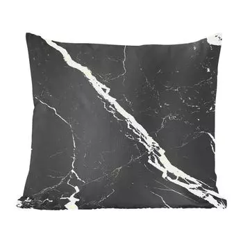 MuchoWow Декоративная подушка Диванная подушка Декоративная подушка для гостиной 45 x 45 см Мрамор - Черный - Белый - Узор - Чехлы для подушек - Декоративные чехлы для подушек - Декоративные чехлы для подушек