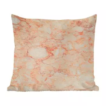 MuchoWow Декоративная подушка Диванная подушка Декоративная подушка для гостиной 50 x 50 см Мрамор - Красный - Оранжевый - Чехлы на подушки - Украшение - Спальня