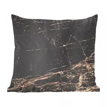 MuchoWow Декоративная подушка Диванная подушка Декоративная подушка для гостиной 45 x 45 см Мрамор - Черный - Коричневый - Классика - Чехлы на подушки - Декоративные чехлы на подушки - Декоративные чехлы на подушки