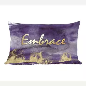 MuchoWow Декоративная подушка Диванная подушка Декоративная подушка для гостиной 60 x 40 см Цитата - Мягкая игрушка - Фиолетовый - Золото - Чехлы для подушек - Декоративные чехлы для подушек - Декоративные чехлы для подушек