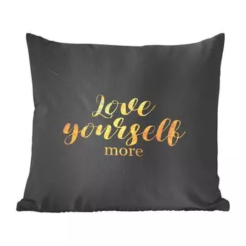 MuchoWow Декоративная подушка Диванная подушка Декоративная подушка для гостиной 60 x 60 см Цитаты - Любовь - Золото - Мрамор - Чехол на подушку - Хлопчатобумажная ткань - Декоративные наволочки