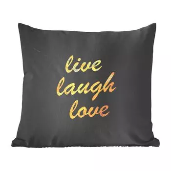 MuchoWow Декоративная подушка Диванная подушка Декоративная подушка для гостиной 50 x 50 см Цитата - Любовь - Мрамор - Золото - Чехлы на подушки - Украшение - Спальня