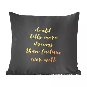 MuchoWow Декоративная подушка Диванная подушка Декоративная подушка для гостиной 60 x 60 см Цитаты - Мечты - Золото - Мрамор - Чехлы на подушки - Хлопчатобумажная ткань - Декоративные наволочки