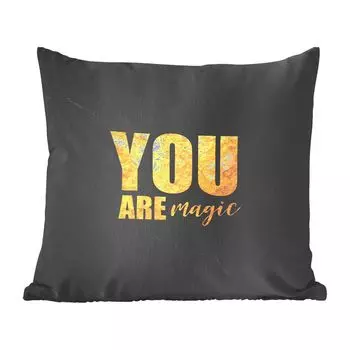 MuchoWow Декоративная подушка Диванная подушка Декоративная подушка для гостиной 50 x 50 см Цитаты - Магия - Золото - Мрамор - Чехлы на подушки - Украшение - Спальня