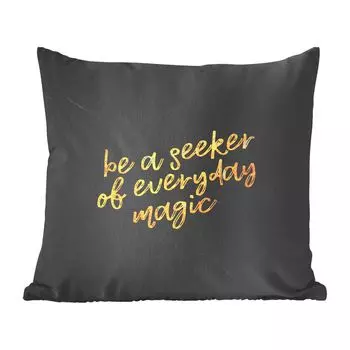 MuchoWow Декоративная подушка Диванная подушка Декоративная подушка для гостиной 45 x 45 см Цитаты - Магия - Золото - Мрамор - Чехлы для подушек - Декоративные чехлы для подушек - Декоративные чехлы для подушек