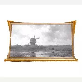 MuchoWow Декоративная подушка Диванная подушка Декоративная подушка для гостиной 60 x 40 см Художник - Искусство - Золото - Рамка - Чехлы для подушек - Декоративные чехлы для подушек - Декоративные чехлы для подушек