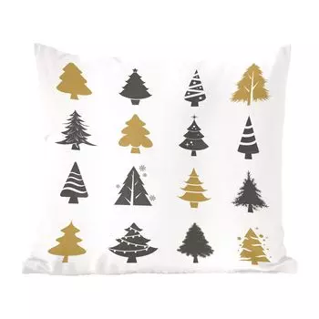 MuchoWow Декоративная подушка Диванная подушка Декоративная подушка для гостиной 45 x 45 см Иллюстрация Рождество - Узор - Рождественская елка - Чехлы для подушек - Декоративные чехлы для подушек - Декоративные чехлы для подушек