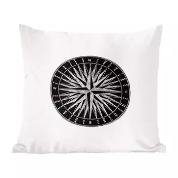 MuchoWow Декоративная подушка Диванная подушка Декоративная подушка для гостиной 50 x 50 см Ретро - Компас - Путешествия - Наволочки - Украшение - Спальня