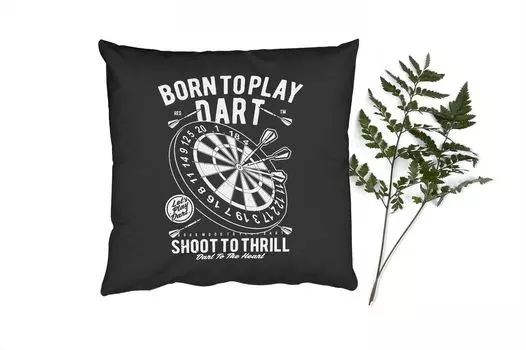 MuchoWow Декоративная подушка Диванная подушка Декоративная подушка для гостиной 40 x 40 см Mancave - Дартс - Дартс - Ретро - Чехлы на диванные подушки - без наполнителя