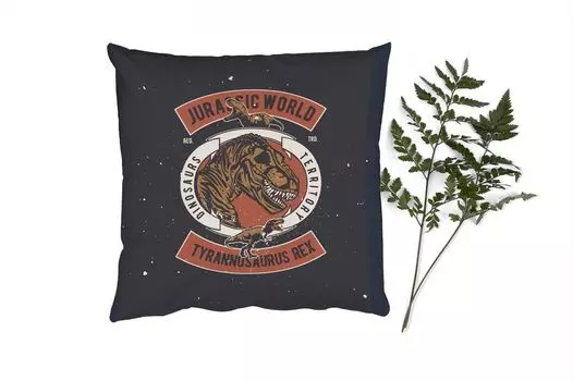 MuchoWow Декоративная подушка Диванная подушка Декоративная подушка для гостиной 60 x 60 см Мир Юрского периода - Динозавры - Винтаж - Чехлы на подушки - Хлопчатобумажная ткань - Декоративные наволочки