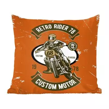 MuchoWow Декоративная подушка Диванная подушка Декоративная подушка для гостиной 45 x 45 см Мотоцикл - Мужчина - Ретро - Чехлы на подушки - Декоративные чехлы на подушки - Декоративные чехлы на подушки
