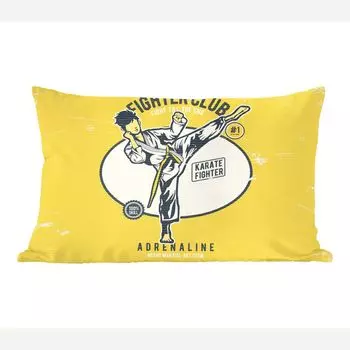 MuchoWow Декоративная подушка Диванная подушка Декоративная подушка для гостиной 60 x 40 см Каратэ - Винтаж - Цитата - Чехлы для подушек - Декоративные чехлы для подушек - Декоративные чехлы для подушек