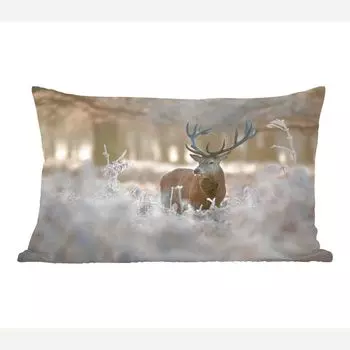 MuchoWow Декоративная подушка Диванная подушка Декоративная подушка для гостиной 60 x 40 см Олени - Животные - Зима - Чехлы на подушки - Декоративные наволочки - Декоративные наволочки