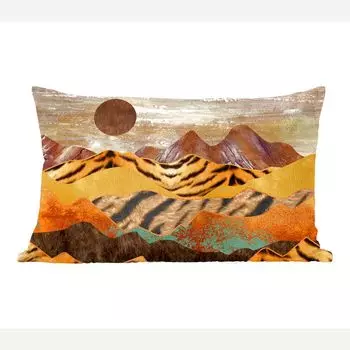 MuchoWow Декоративная подушка Диванная подушка Декоративная подушка для гостиной 60 x 40 см Мрамор - Тигровый принт - Золото - Чехлы для подушек - Декоративные чехлы для подушек - Декоративные чехлы для подушек