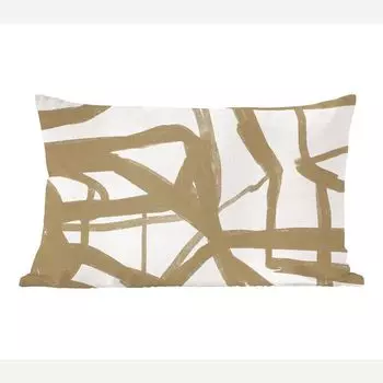 MuchoWow Декоративная подушка Диванная подушка Декоративная подушка для гостиной 50 x 30 см Абстракция - Коричневый - Белый - Чехлы на диванные подушки - без наполнителя