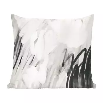 MuchoWow Декоративная подушка Диванная подушка Декоративная подушка для гостиной 60 x 60 см Арт - Абстракция - Серый - Наволочка - Хлопчатобумажная ткань - Декоративные наволочки