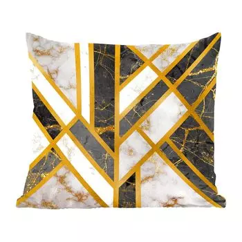 MuchoWow Декоративная подушка Диванная подушка Декоративная подушка для гостиной 45 x 45 см Мрамор - Золото - Роскошь - Чехлы на подушки - Декоративные чехлы на подушки - Декоративные чехлы на подушки
