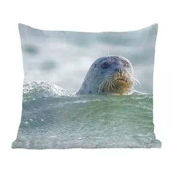 MuchoWow Декоративная подушка Диванная подушка Декоративная подушка для гостиной 45 x 45 см Северное море - Тюлень - Вода - Чехлы на подушки - Декоративные чехлы на подушки - Декоративные чехлы на подушки