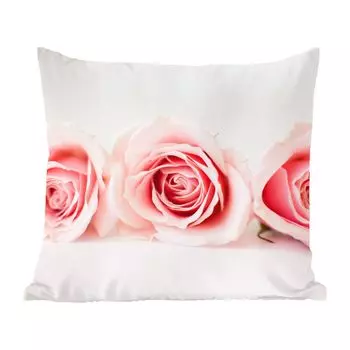 MuchoWow Декоративная подушка Диванная подушка Декоративная подушка для гостиной 40 x 40 см Студийный снимок трех розовых роз рядом друг с другом - чехлы для диванных подушек - без наполнителя